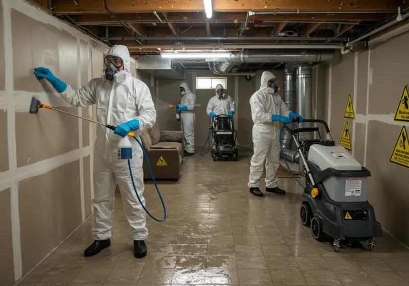 Basement Moisture Removal and Structural Drying process in Eastlake, OH